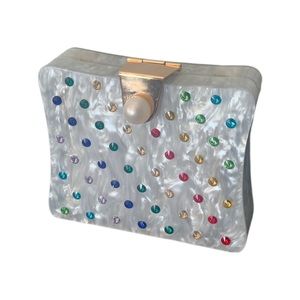 Clutch Handbag With Swarovski Crystals